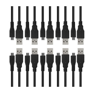 10/75/500 Packs: Micro USB 1.5FT Charging Cables Compatible with 100's of Devices (Bulk Packaging) - Ships Quick from US!