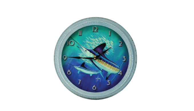 Guy Harvey Fish Art Round Wall Clocks 15" or 25" Diameter - Ships Quick!