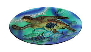 Sea Turtle Glass Tray Display 20in x 14in by Guy Harvey - Ships Quick!