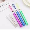 Pack of 3: Stainless Steel Collapsible Reusable Straws with Bottle Opener - Ships Quick!