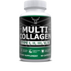 OXNUTRITION Multi Collagen Peptide Pills | Type I, II, III, V, X | Premium Hydrolyzed Collagen Protein Complex Supplement for Anti-Aging, Healthy Joints, Hair, Skin, Nails| Keto & Paleo (90 Capsules)