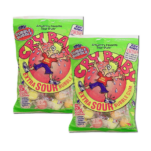 2-Pack: Cry Baby Extra Sour Bubble Gum Candy by Dubble Bubble (4 Oz Each - 21 Gumballs Each) - Ships Quick!