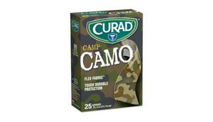 ALMOST GONE! 125-COUNT: Kids Adhesive Camo Bandages from Curad (5 Boxes of 25 Bandages) - Ships Quick!