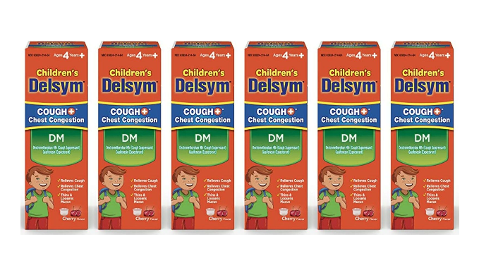 12 Pack: Delsym Children's DM Cough + Chest Congestion - Cherry Flavor, 4oz EXP 2/2022 - Ships Quick!
