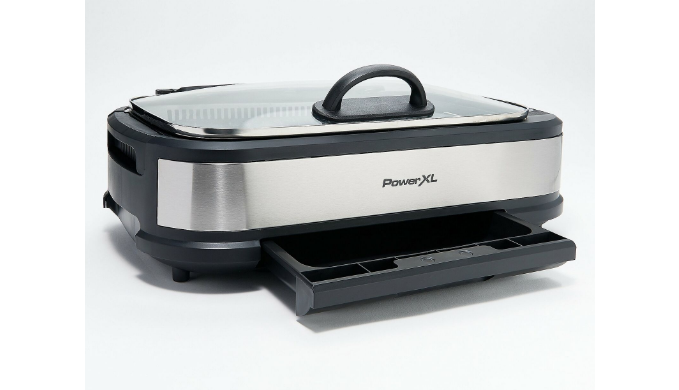 Power XL Smokeless Grill buy Pro Silver 1500W w/ Griddle Plate Smoke Extraction NEW