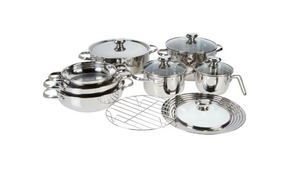 Wolfgang Puck 13-piece Stainless Steel Cookware Set 768-189 (Refurbished w/ 60-Day Returns) - Ships Quick!