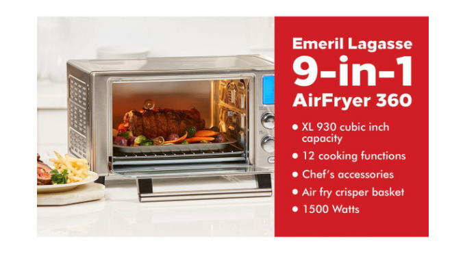 HUGE PRICE DROP Emeril Lagasse Power Air Fryer Oven 360 with Accessor 1Sale Deals