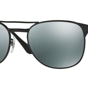 Ray-Ban Signet Black Silver Mirror Sunglasses (RB3429M 002/58 55mm)
