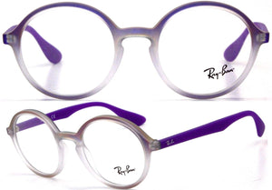 Ray-Ban Purple Round RX Eyeglasses - Demo Lenses (RB7075 5600 47mm)