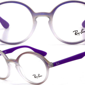 Ray-Ban Purple Round RX Eyeglasses - Demo Lenses (RB7075 5600 47mm)