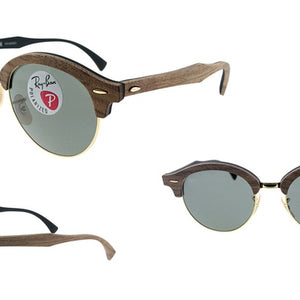 Ray-Ban Polarized CLUBMASTER Wood Classic G-15 Sunglasses (RB4246M 118158)