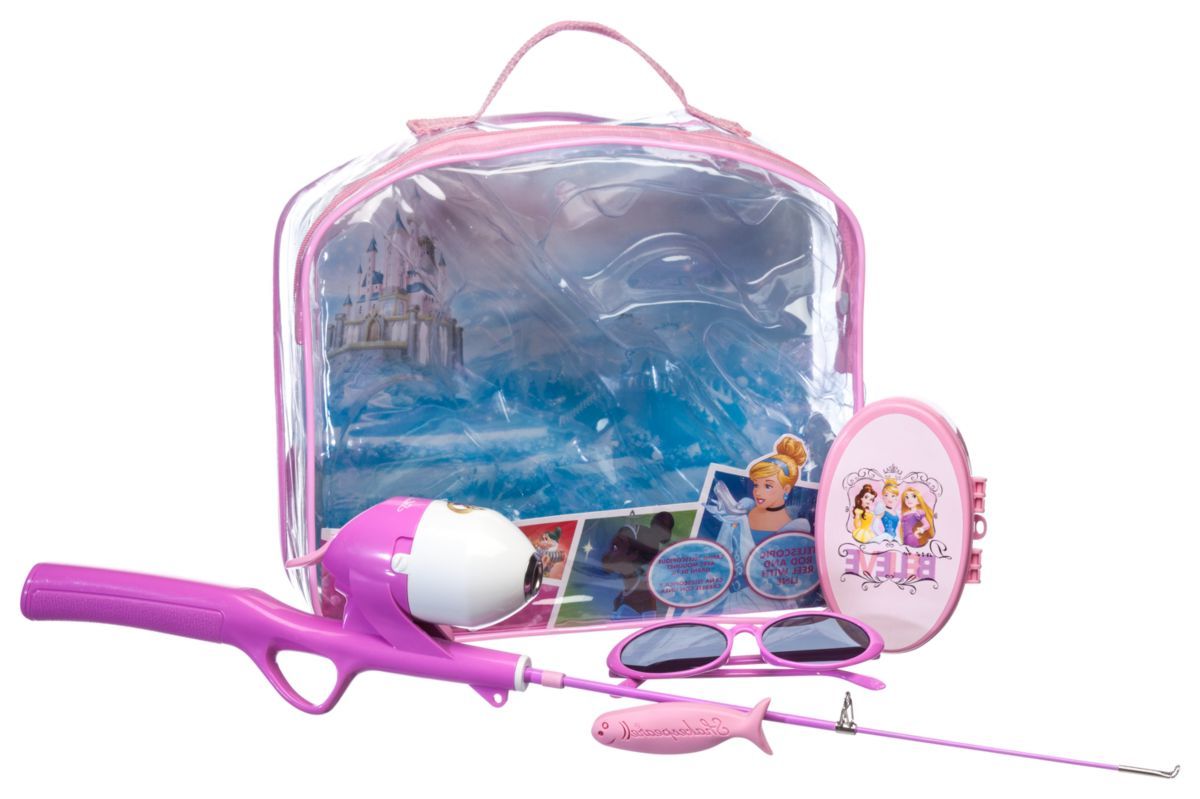 Shakespeare Disney Princess Youth Fishing Kit Purse Carry Bag - Includes Telescoping Rod, Reel w/ Line, Sunglasses, Casting Plug & Tackle Box - Ships Quick!