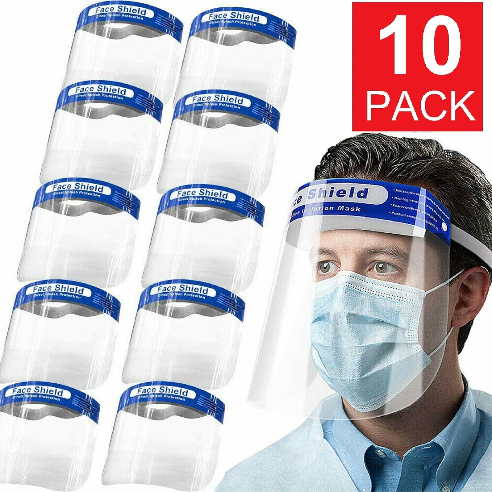 MASSIVE PRICE DROP: Reusable Face Shield US Warehouse Blowout - Protective and Great for Adults & Kids - Ships Out Same/Next Day!