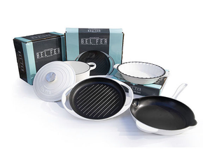 LOWEST PRICE EVER: BEL FER Inspired Home 5-Piece Enameled Cast Iron Cookware Set - Ships Next Day!
