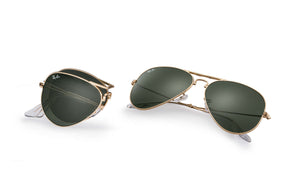Ray-Ban Aviator Folding Sunglasses Green/Gold RB3479 58mm