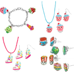 PRICE DROP: 30 Pieces - Shopkins Earrings, Pendants and Necklaces - Assorted (10 Packs of 3)